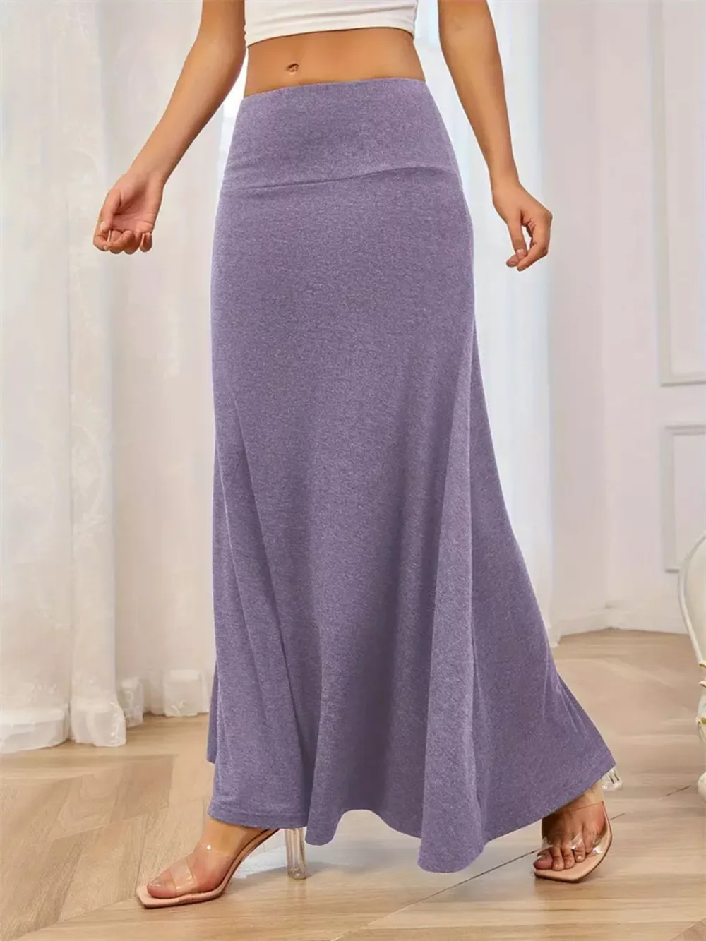 Flowy Maxi Skirt with Wide Waistband, image 13