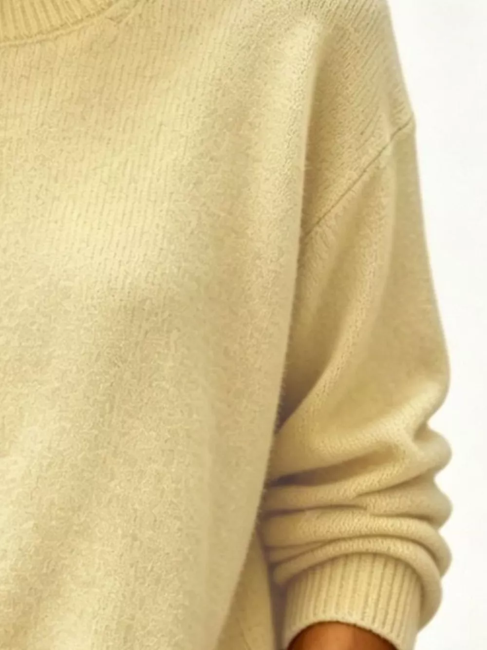 Full Size Round Neck Dropped Shoulder Sweater Plus Size, image 24