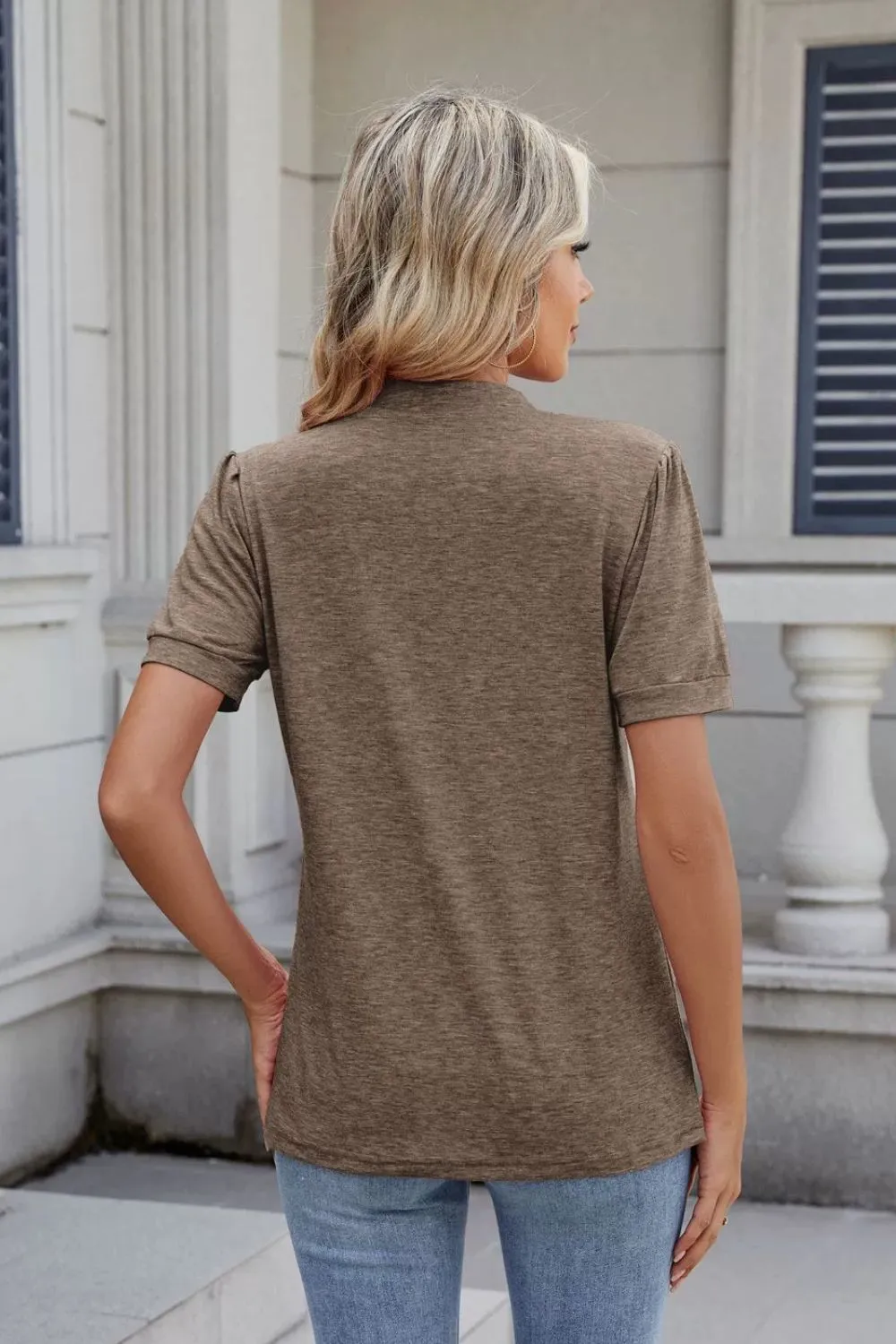 Notched Short Sleeve Top, image 6