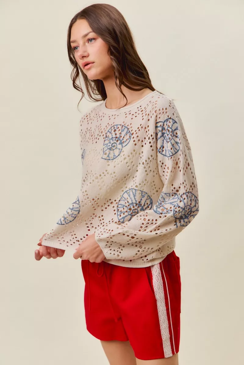 Seashell Lightweight Sweater Top, image 9