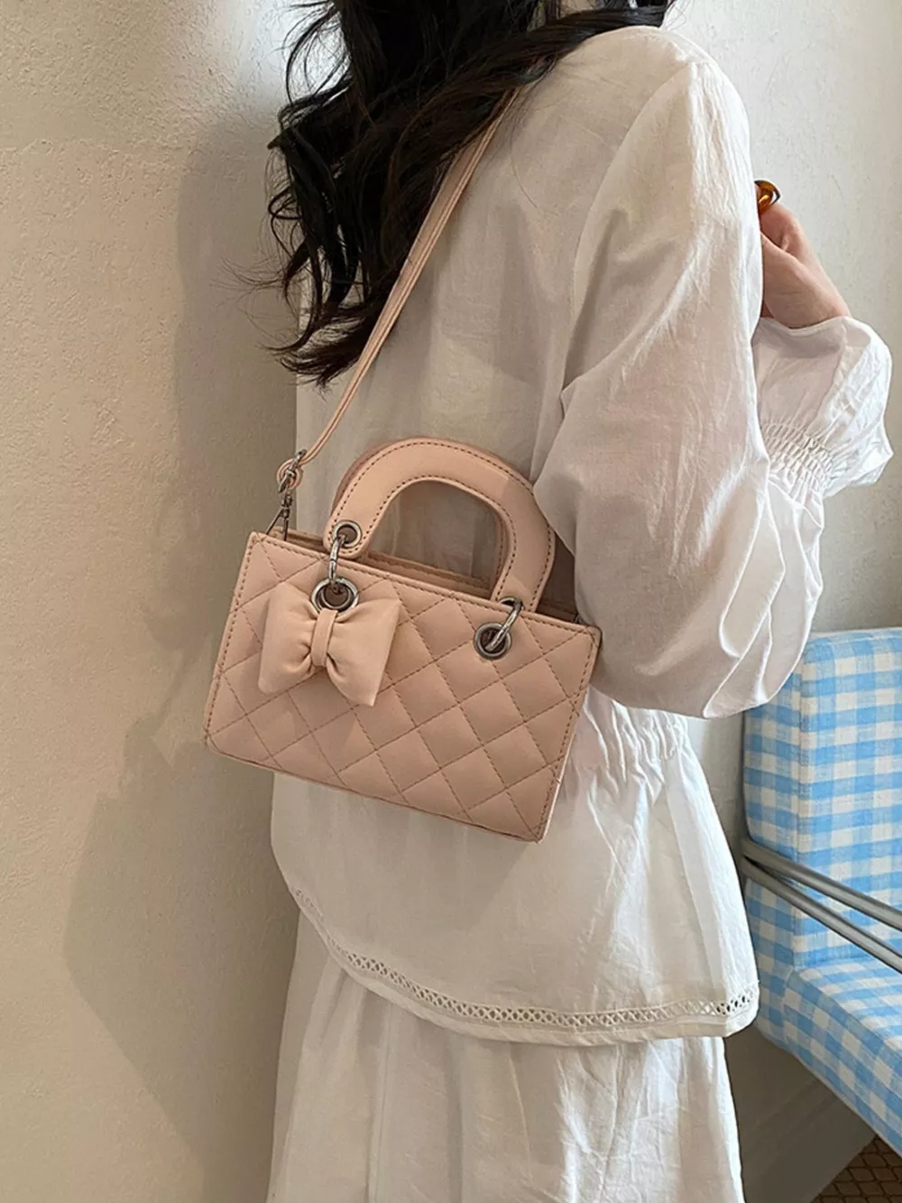 Quilted Bow Crossbody Bag, image 6