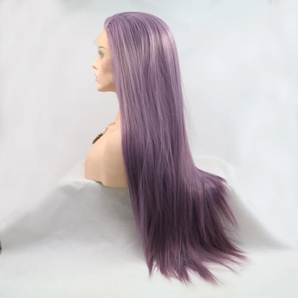 13*3" Lace Front Wigs Synthetic Long Straight 24" 130% Density, image 3