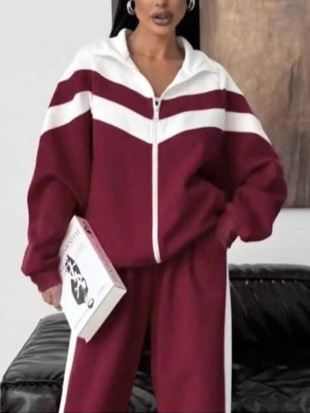 Color Block Zip-Up Outerwear and Pants Set, image 12