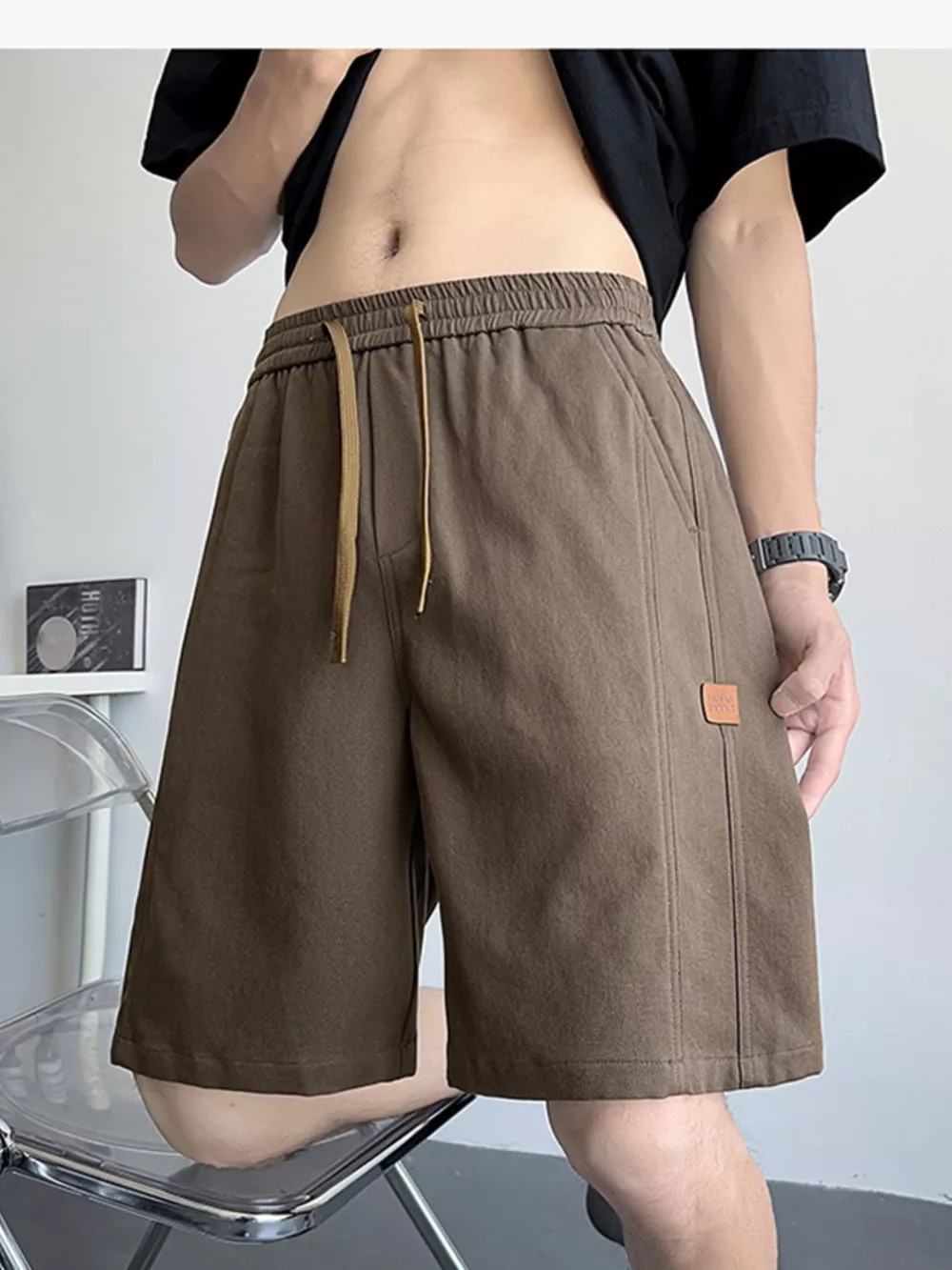 Men's Plus Size Casual Drawstring Shorts, image 2