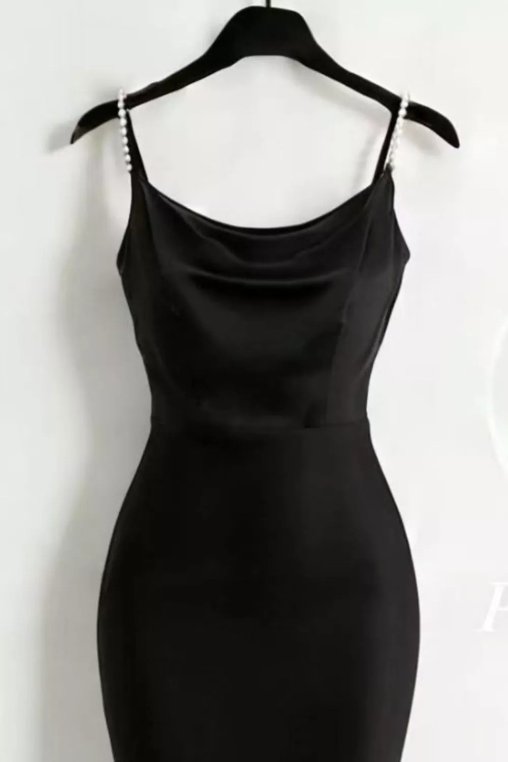 Pearl Strap Cowl Neck Satin Maxi Dress, image 11