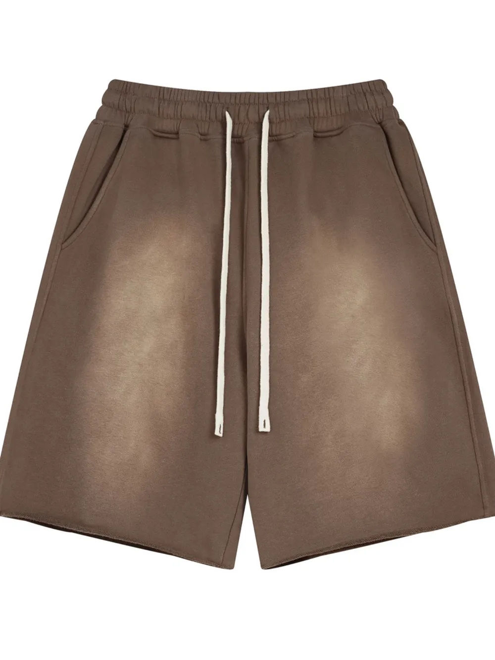 Men's Raw Edge Drawstring Casual Shorts, image 5