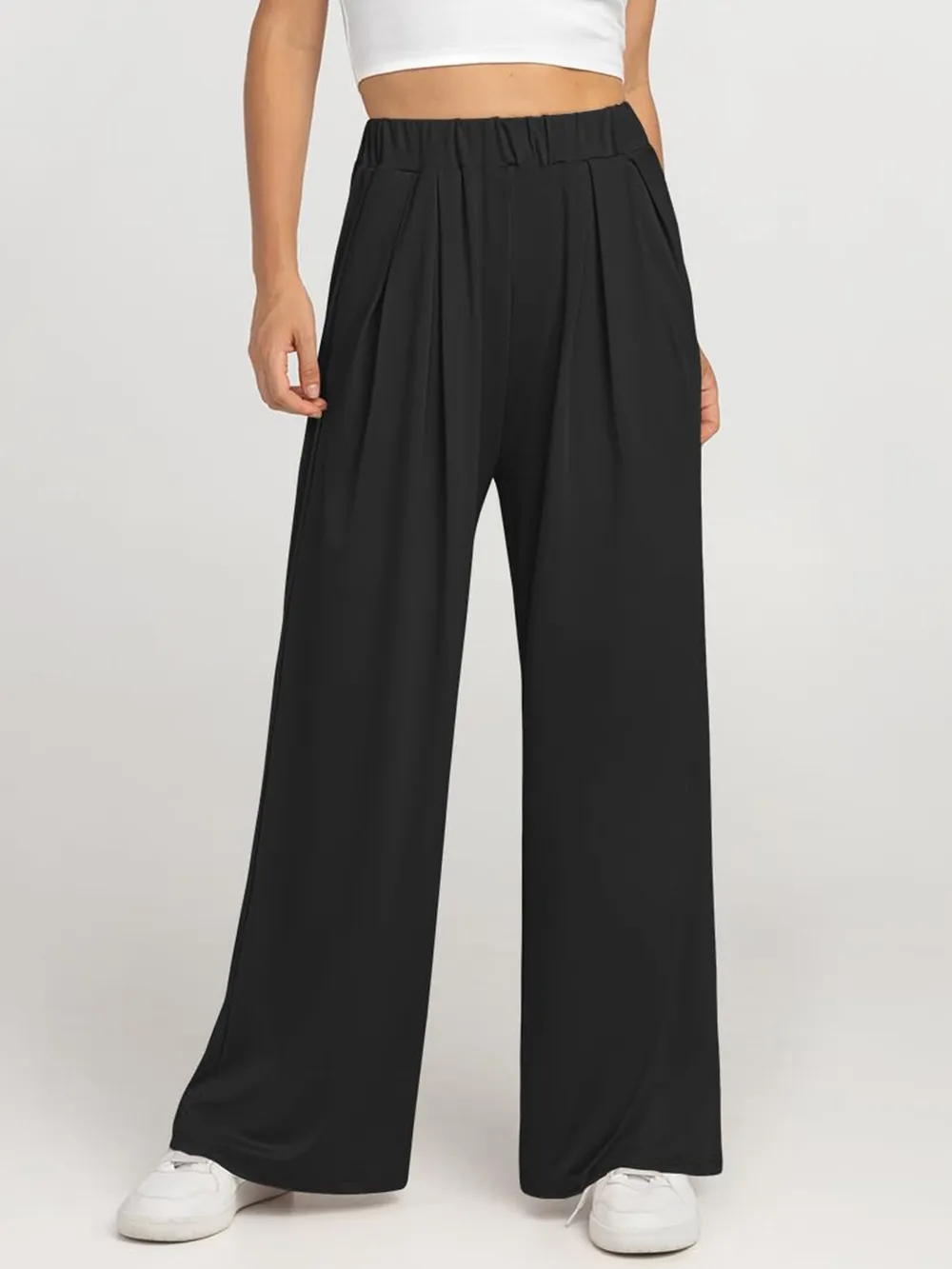 Elastic Waist Wide Leg Pants, image 17