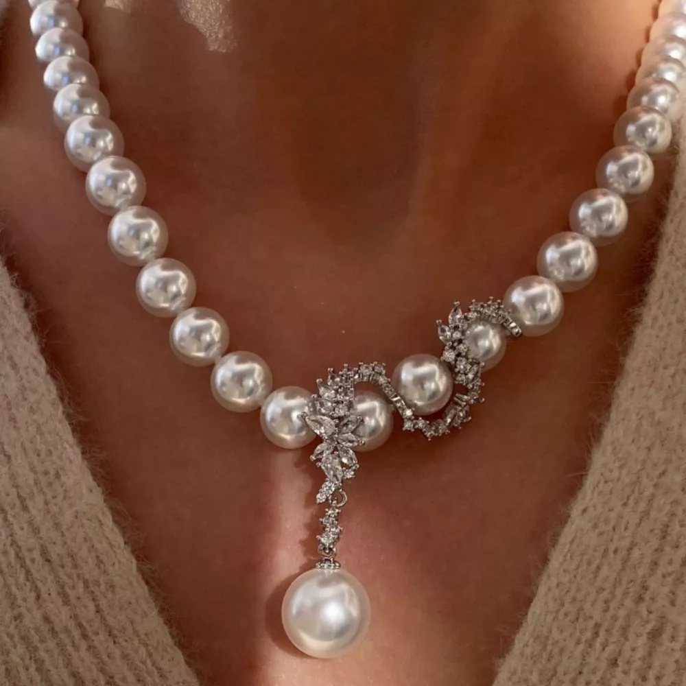 Zircon Pearl Necklace, image 3