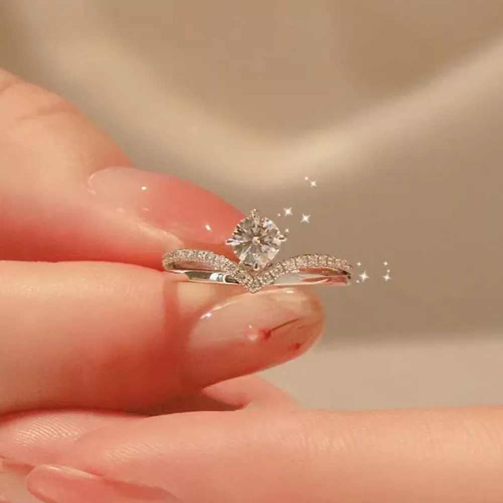 1 Carat 925 Sterling Silver Moissanite Ring, image 3