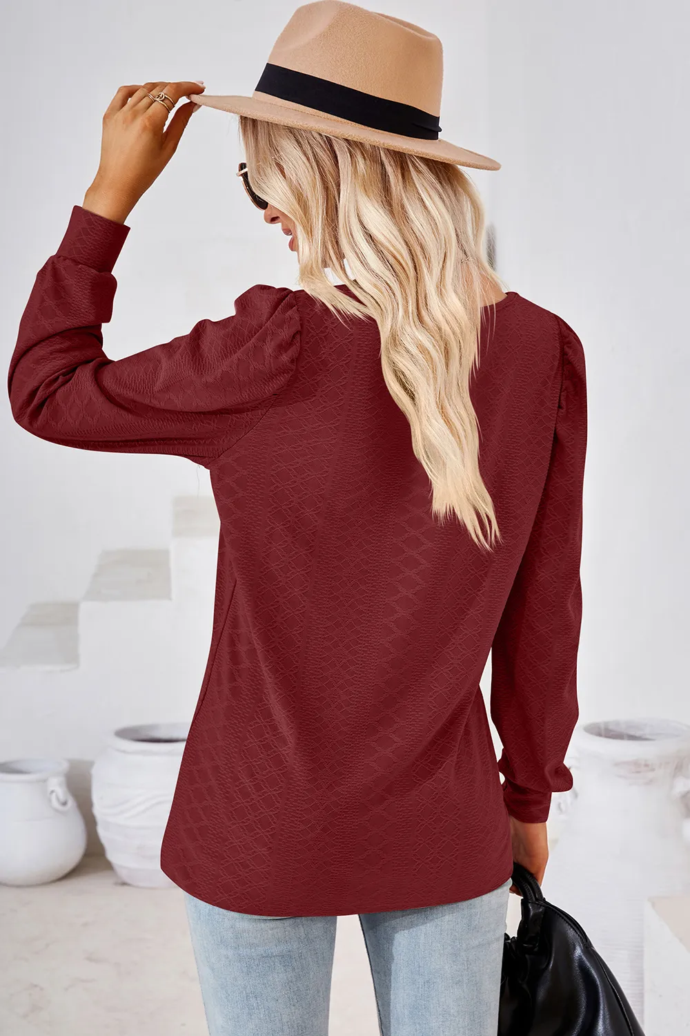 Square Neck Puff Sleeve T-Shirt, image 12