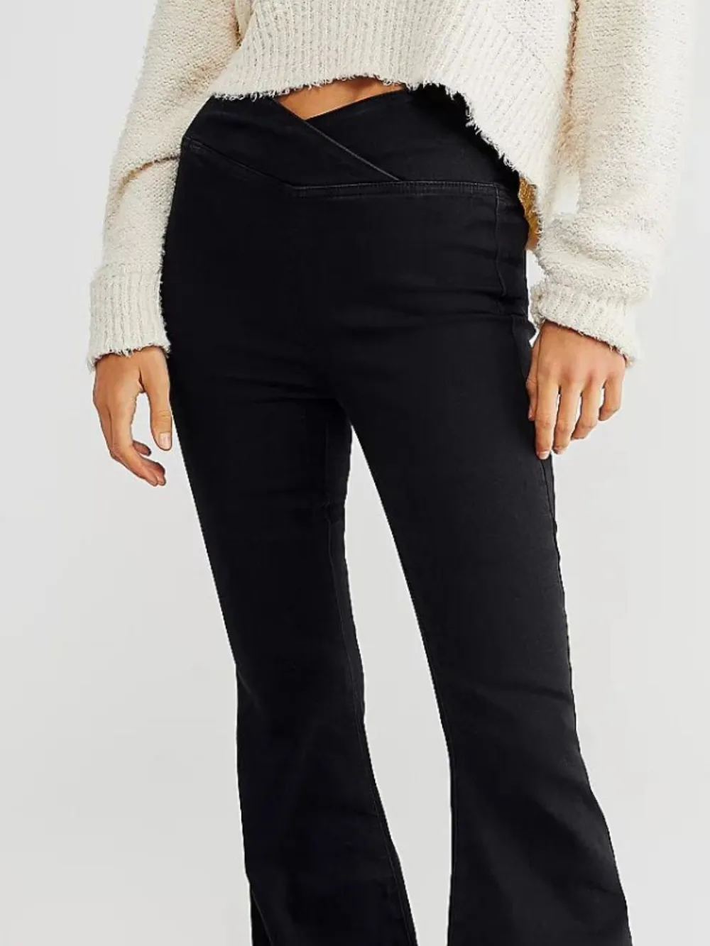 Asymmetric Waist Flare Jeans, image 3