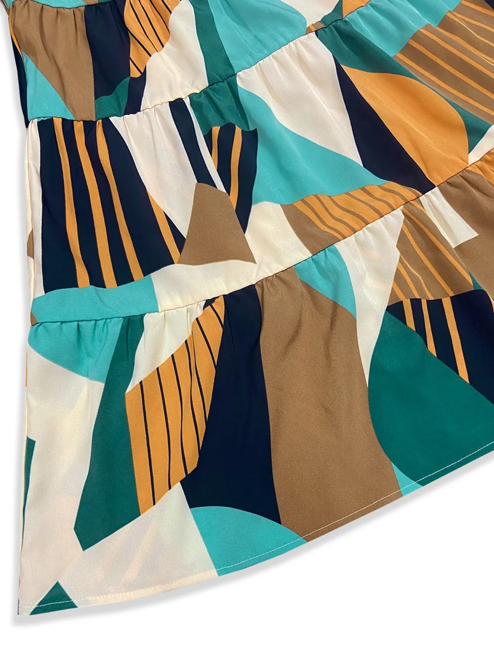 Printed Mock Neck Mini Dress, image 3