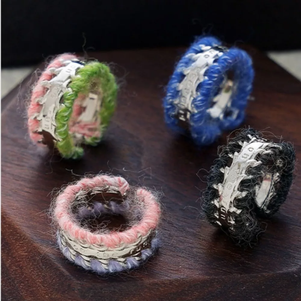 Brass Yarn-Wrapped Open Ring, image 2