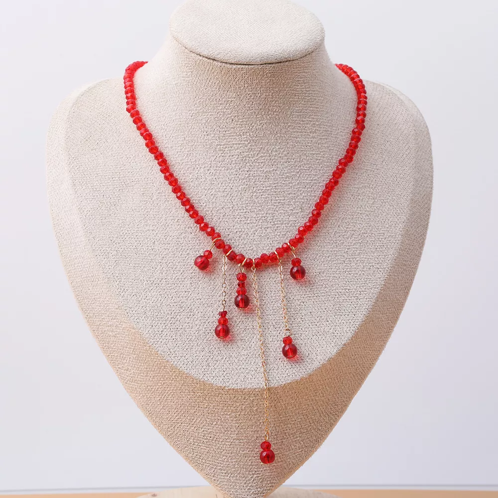 Gothic Beaded Tassel Necklace, image 5