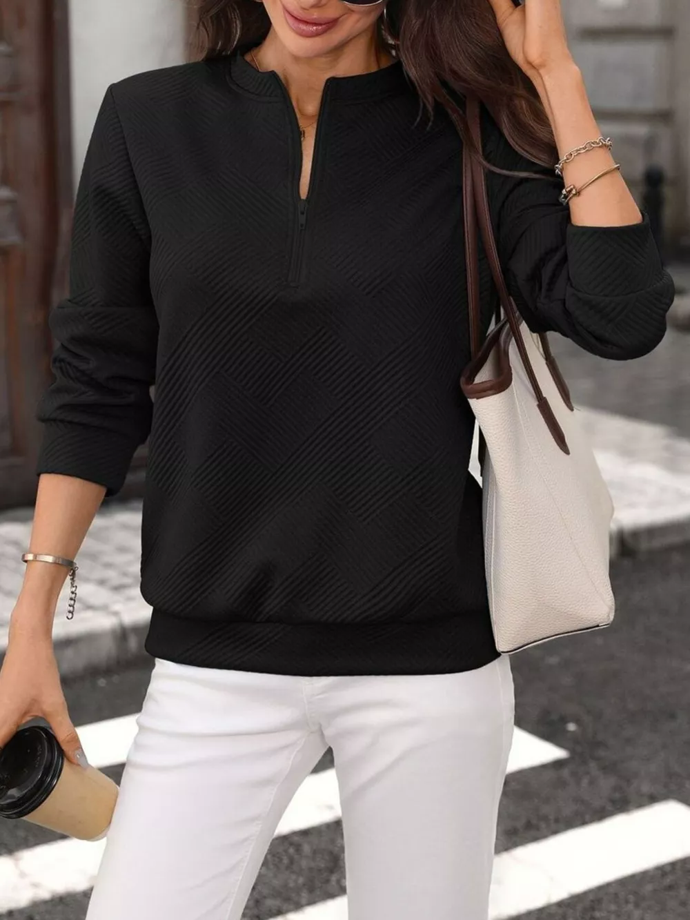 Textured Quarter-Zip Sweatshirt, image 15