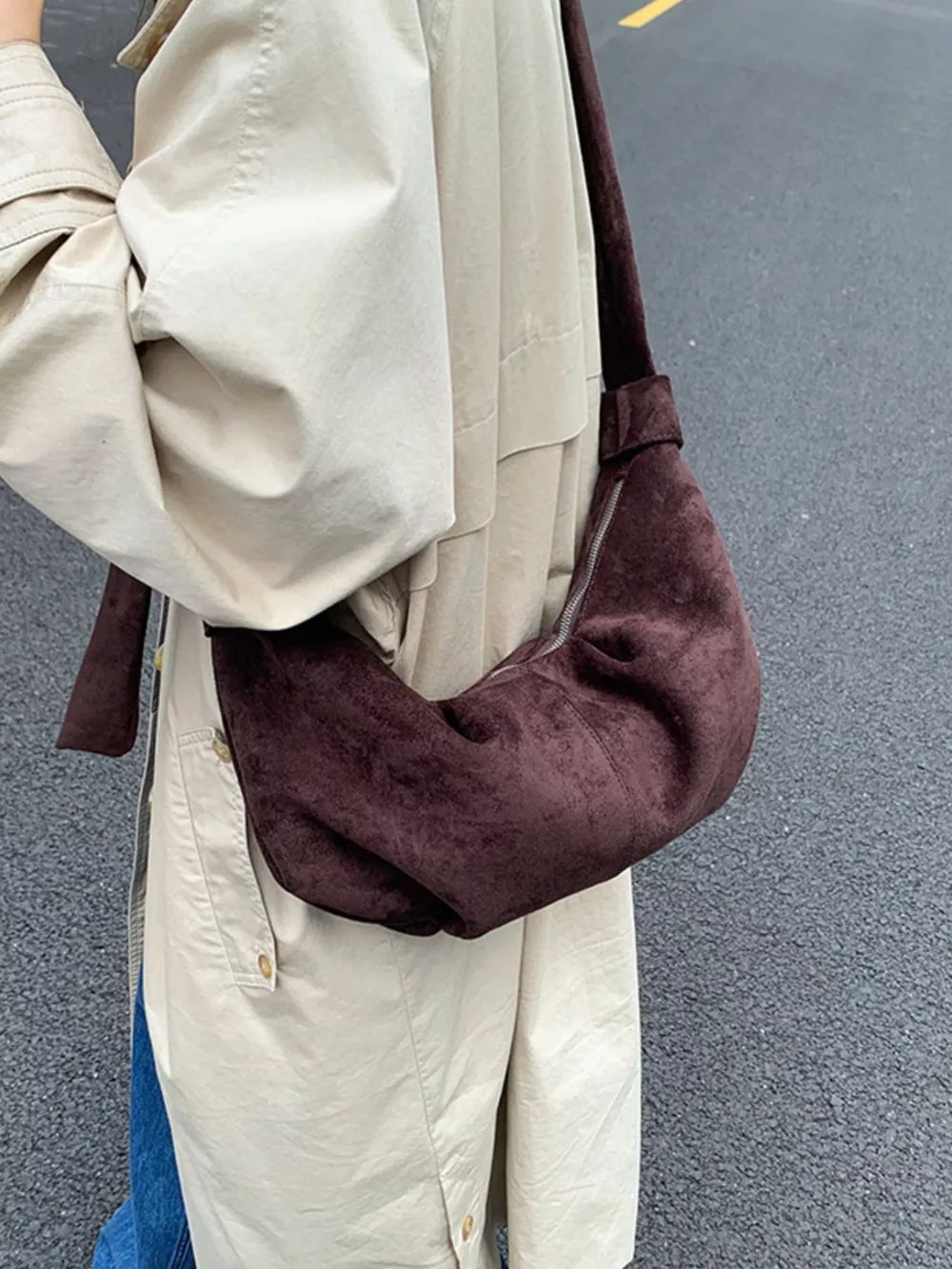 Knotted Strap Crescent Crossbody Bag, image 5
