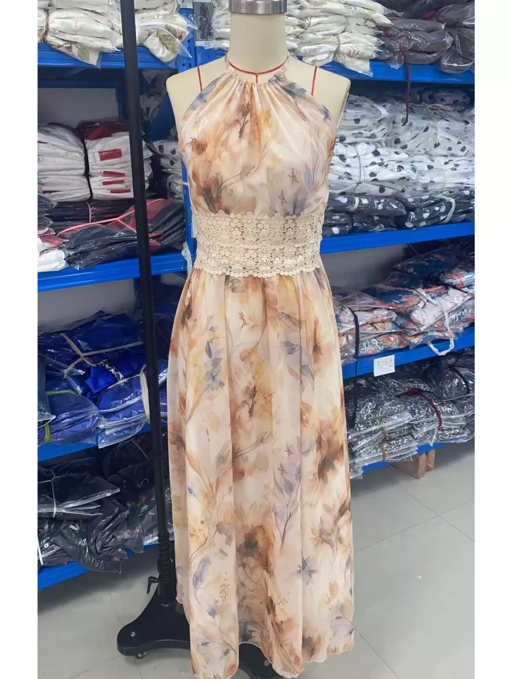 Floral Print Halter Neck Maxi Dress, image 4
