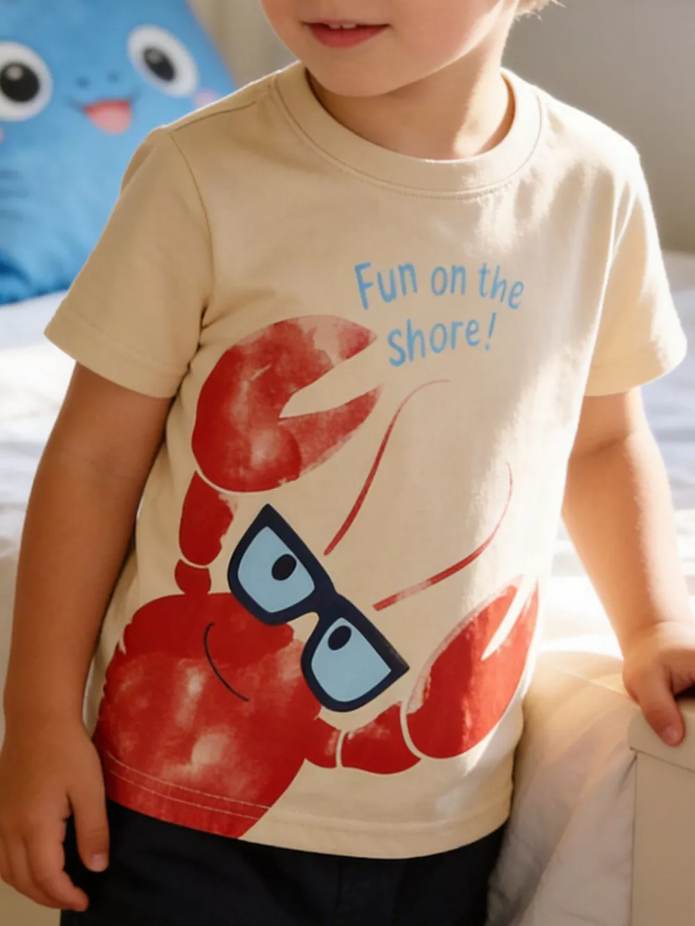 Children's Lobster Graphic Round Neck Tee