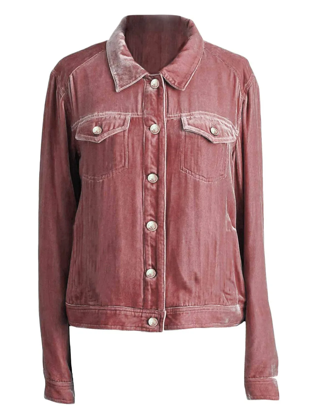 Button Up Long Sleeve Jacket with Chest Pockets, image 2