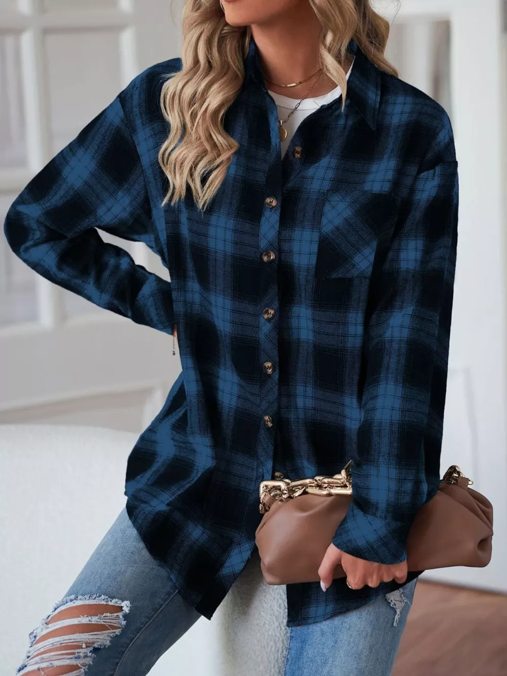 Casual Plaid Button Up Shirt, image 21