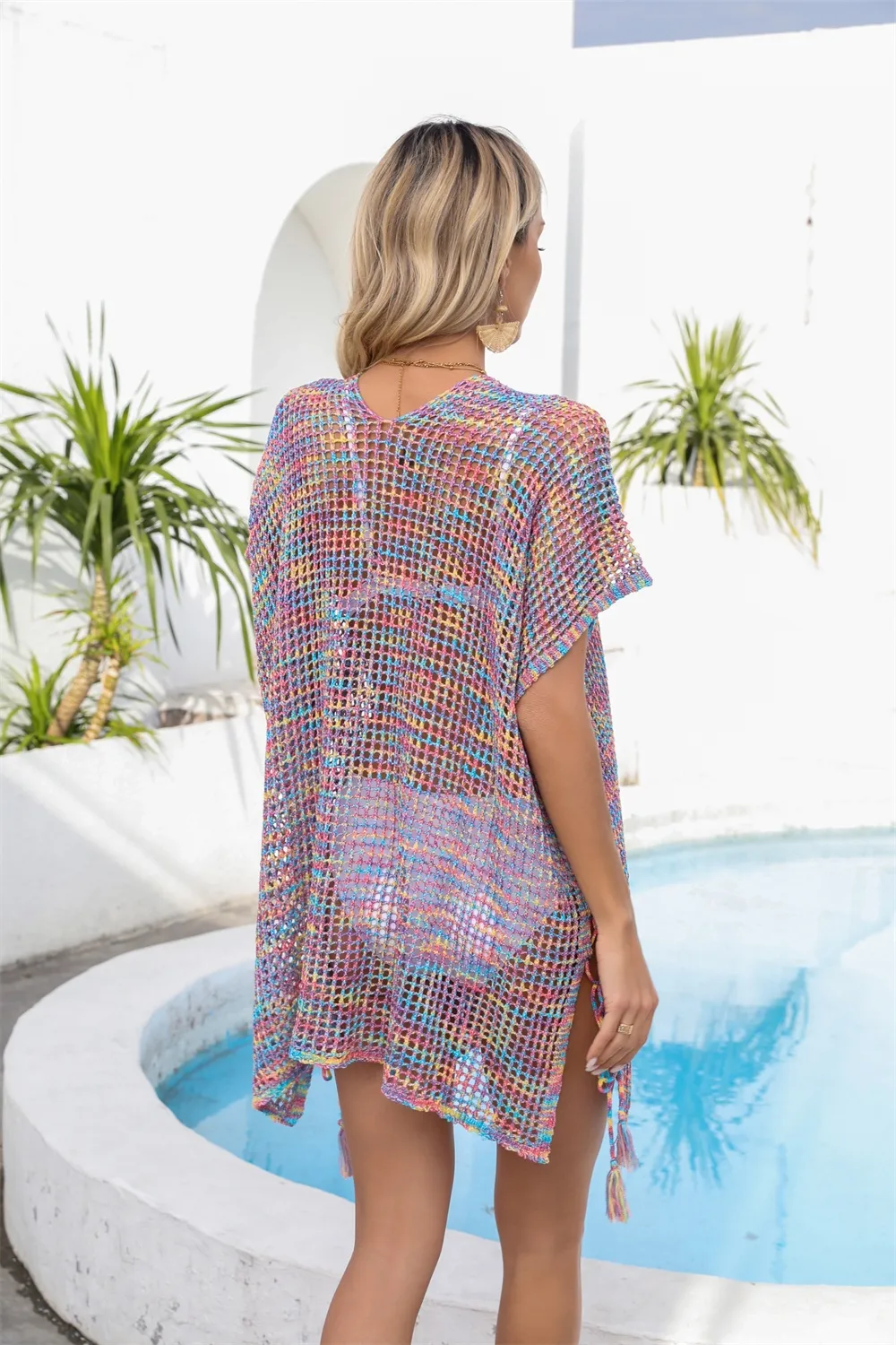 Openwork Slit V-Neck Cover Up, image 8