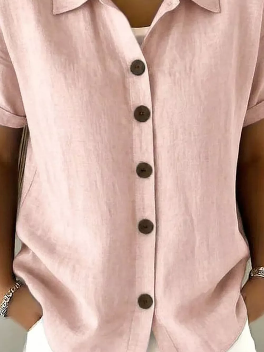 Full Size Button Up Short Sleeve Shirt Plus Size, image 9