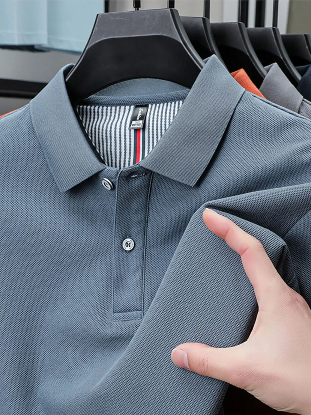 Men's Plus Size Button Detail Short Sleeve Polo, image 10