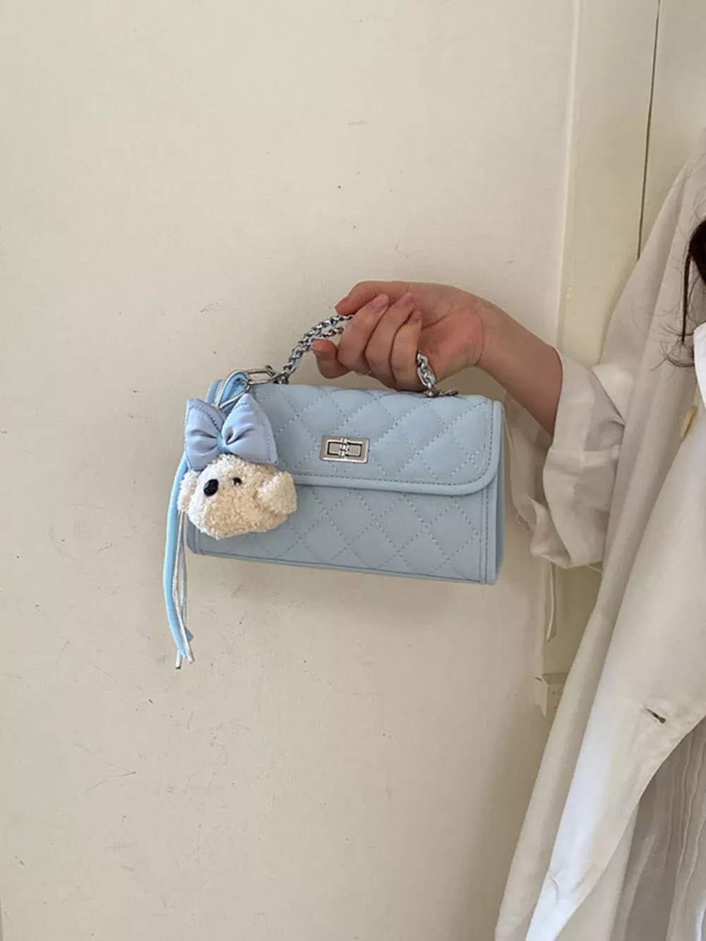 Quilted Chain Crossbody Bag, image 6