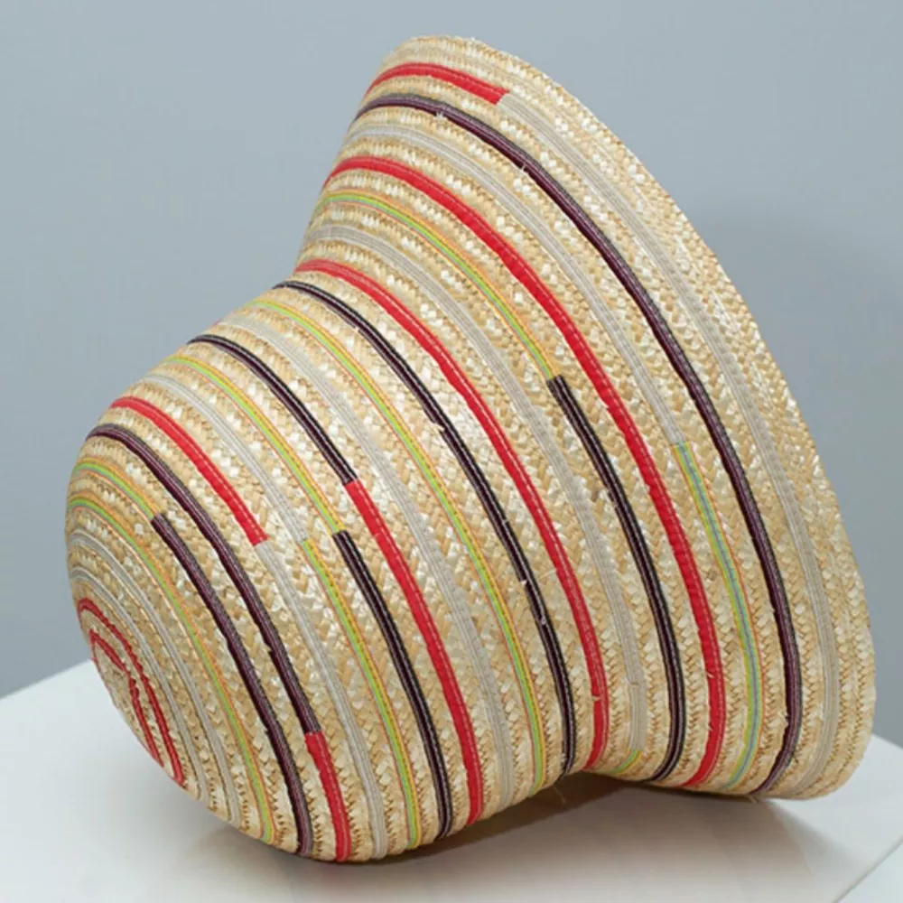 Striped Straw Bucket Hat, image 3