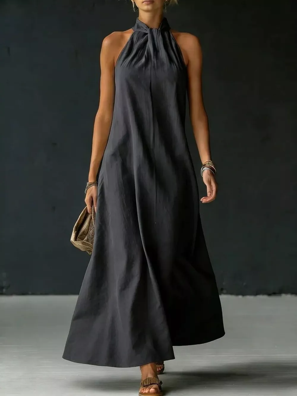 Full Size Halter Neck Maxi Dress Plus Size, image 7