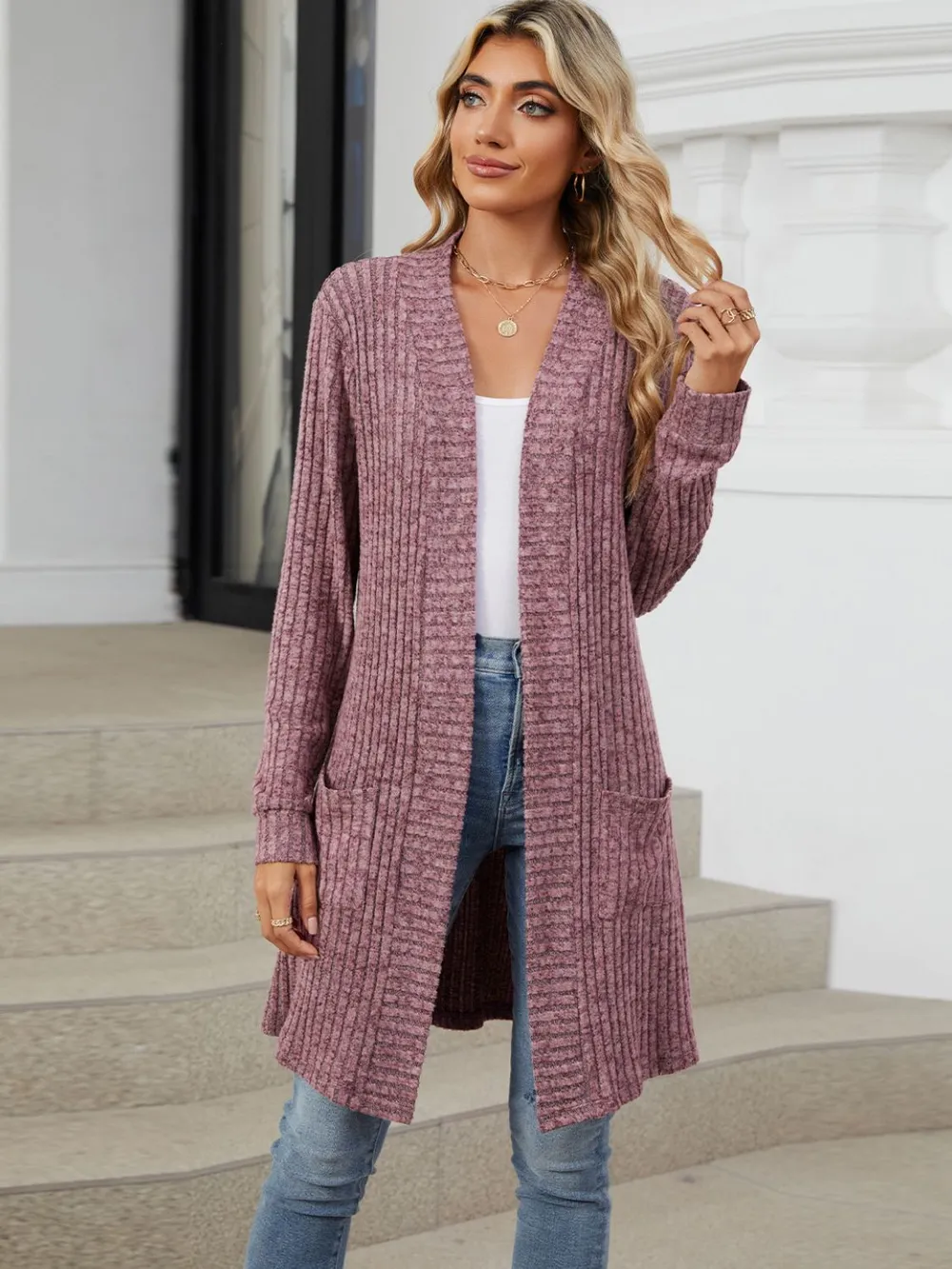 Open Front Long Sleeve Cardigan, image 4