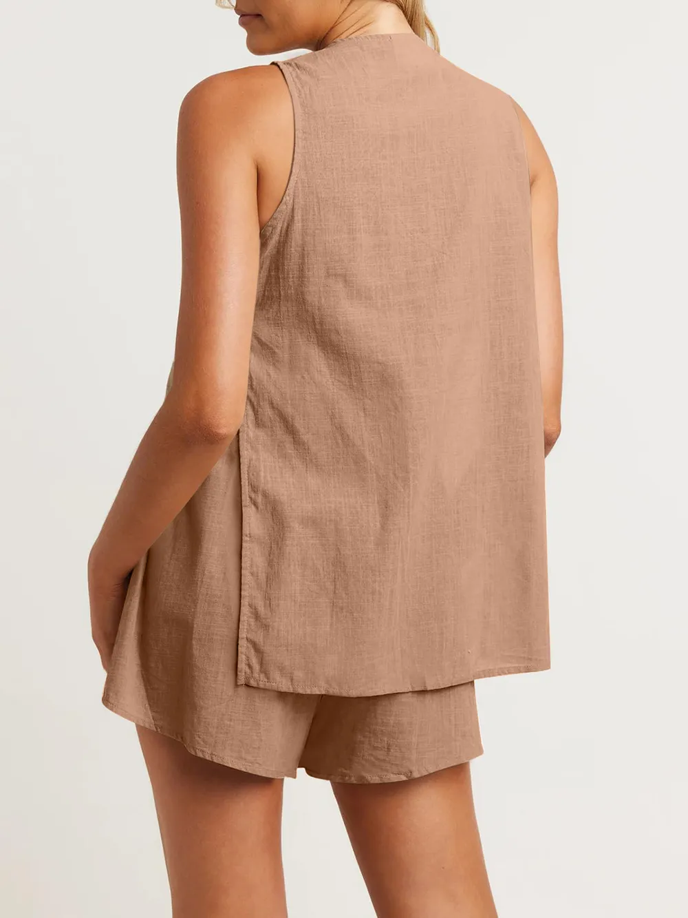 Full Size Button Up Top and Shorts Set, image 4