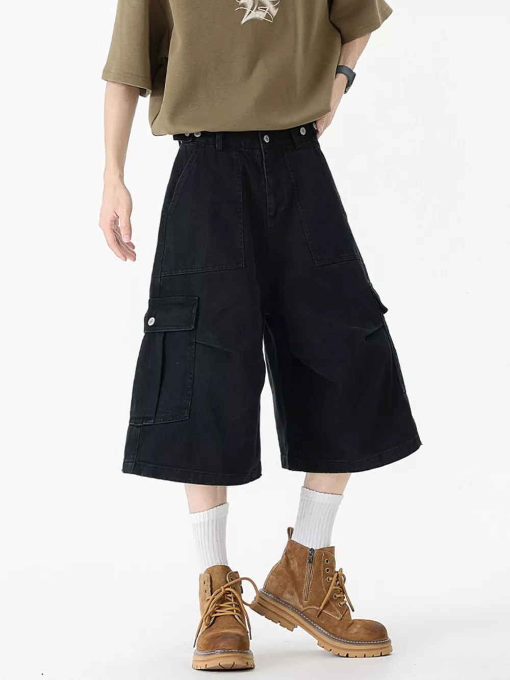Men's Full Size Loose Fit Cargo Shorts Plus Size, image 5