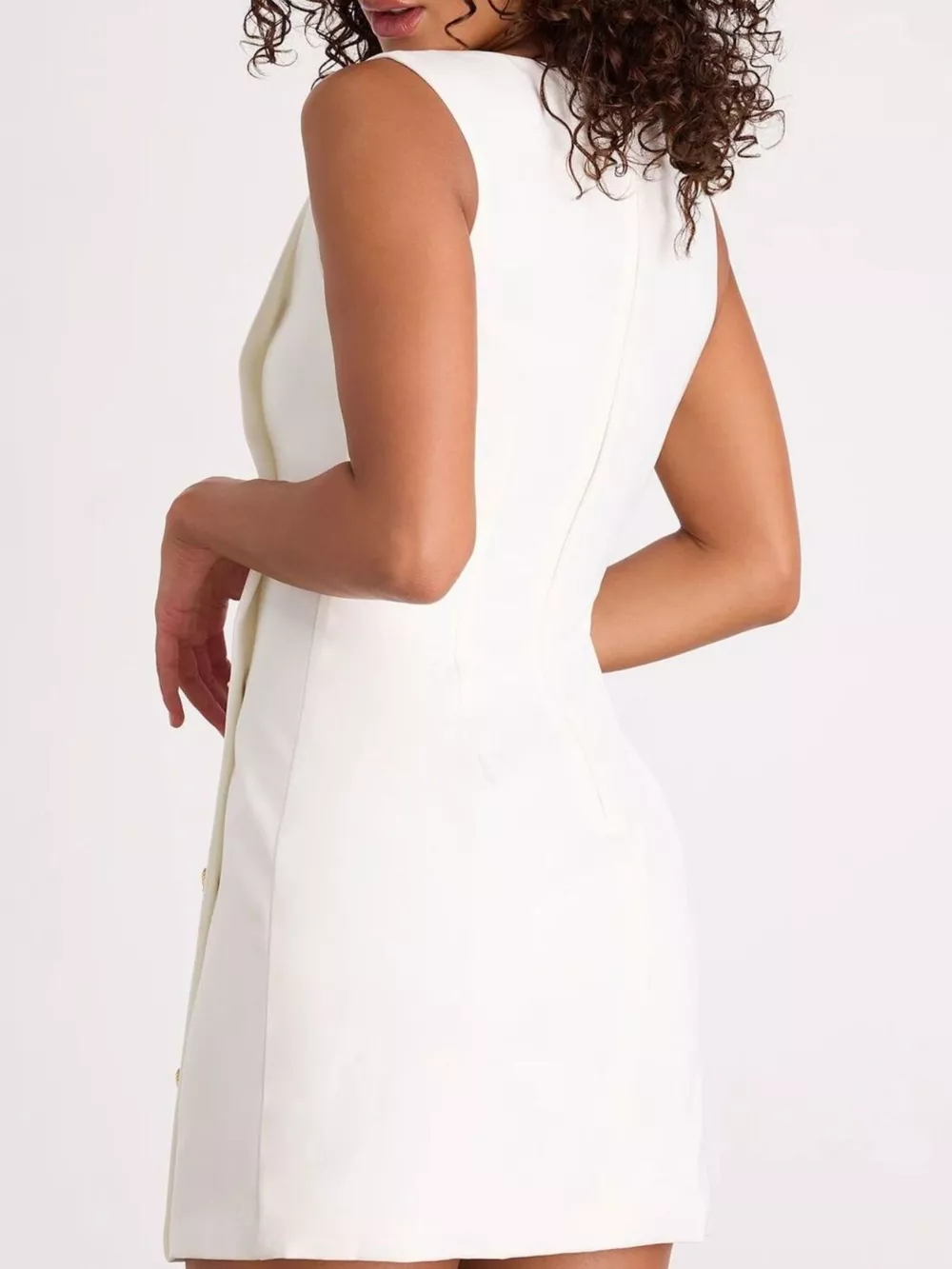 Button Decor Sleeveless Mini Dress, image 7
