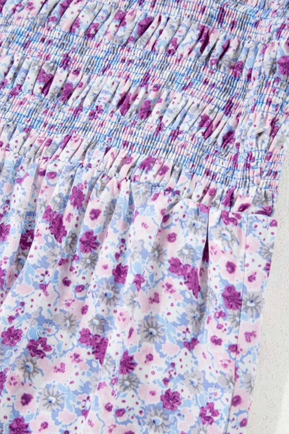 Tiered Floral Shirred High Waist Maxi Dress, image 4