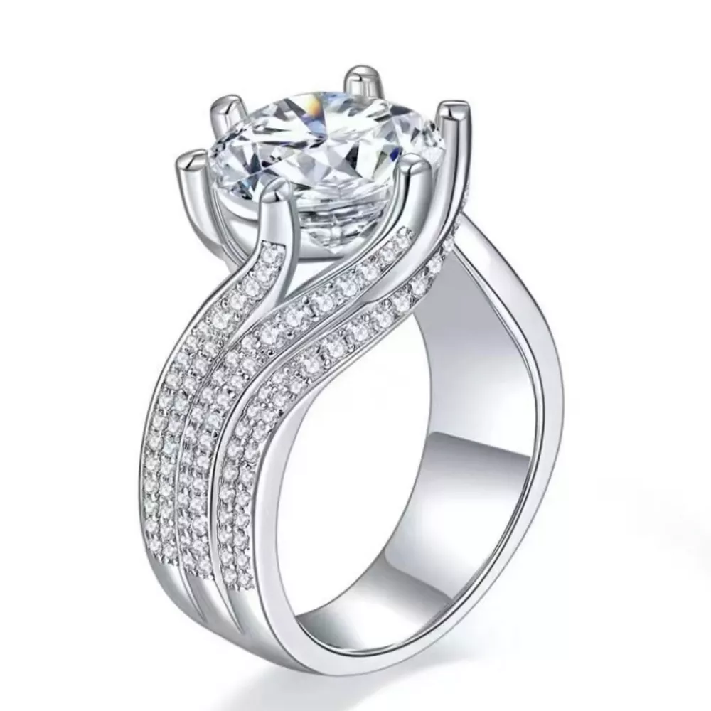 5 Carat Moissanite 925 Sterling Silver Ring, image 5