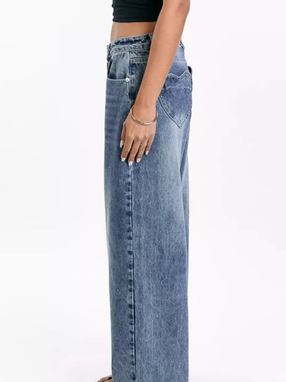 Pocketed Wide leg Jeans, image 6