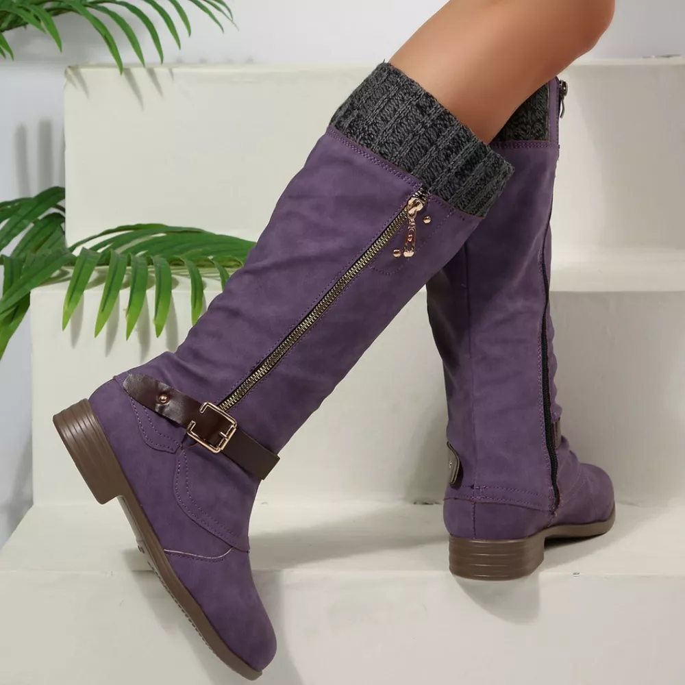 Round Toe Block Heels Boots, image 7