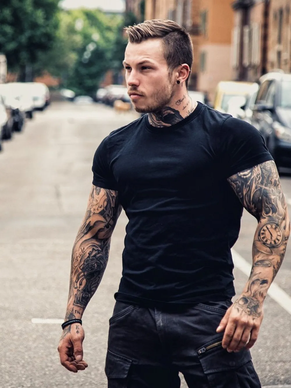 Men's Plus Size Round Neck Short Sleeve T-Shirt