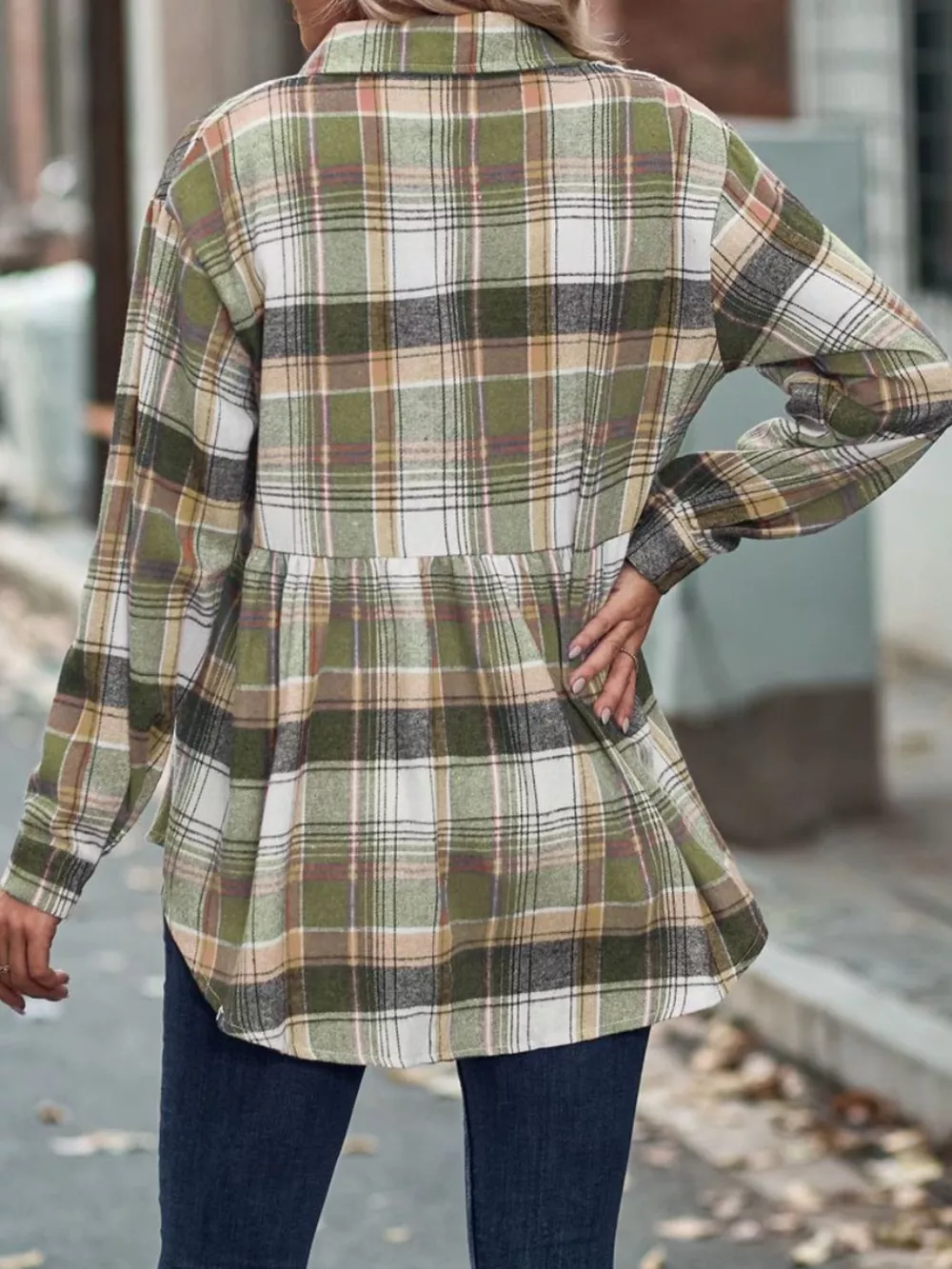 Plaid Button-Down Long Sleeve Shirt, image 13