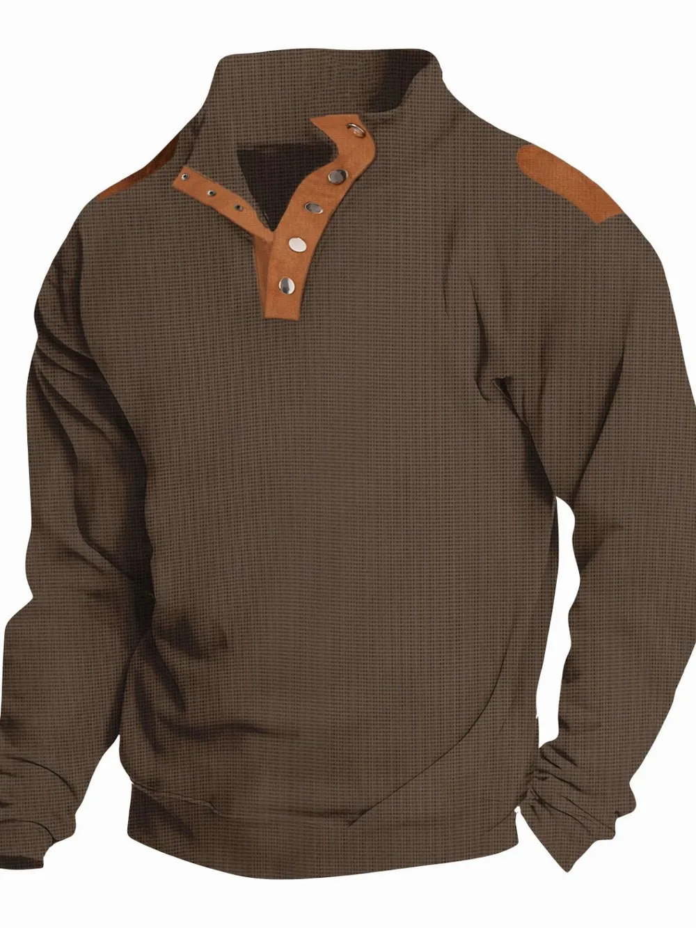 Men's Full Size Stand Collar Long Sleeve Polo Plus Size, image 5