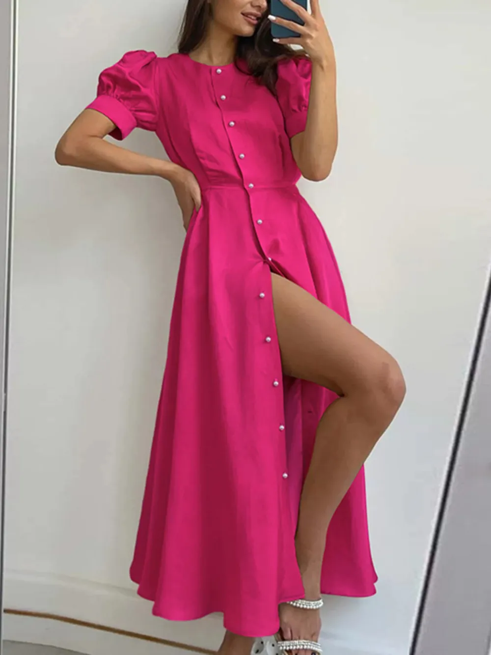 Button Down Short Sleeve Dress, image 3