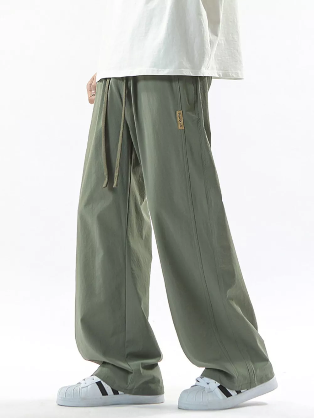 Men's Full Size Loose Fit Drawstring Wide Leg Pants Plus Size, image 8