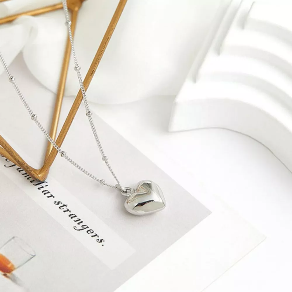 925 Sterling Silver Heart Necklace, image 2