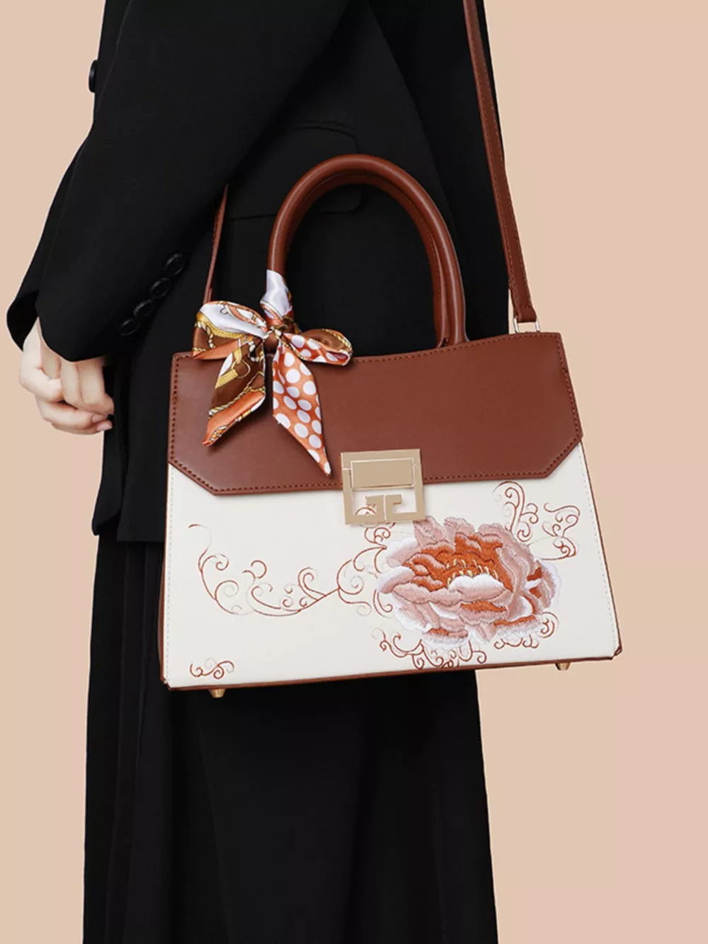 Floral Top Handle Handbag, image 6