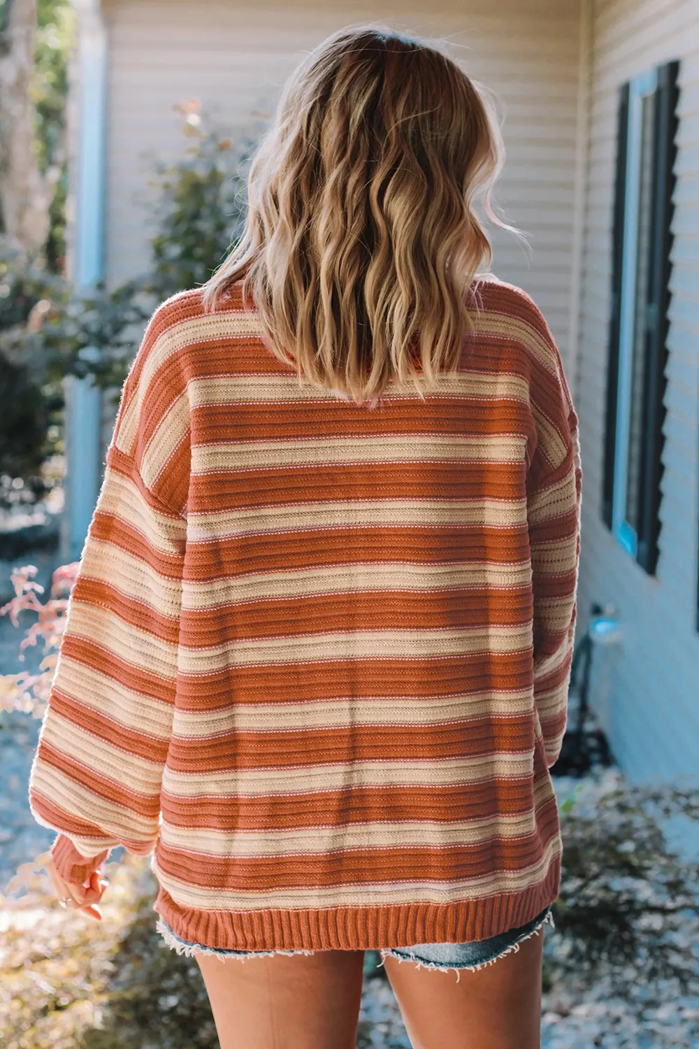 Striped Oversized Dropped Shoulder Sweater, image 2