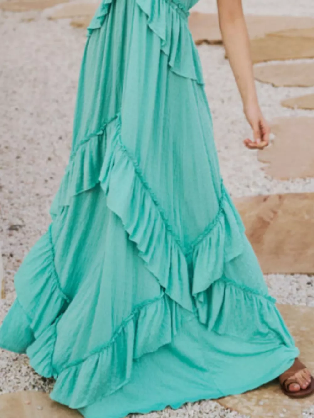 Ruffled Halter Neck Maxi Dress, image 8