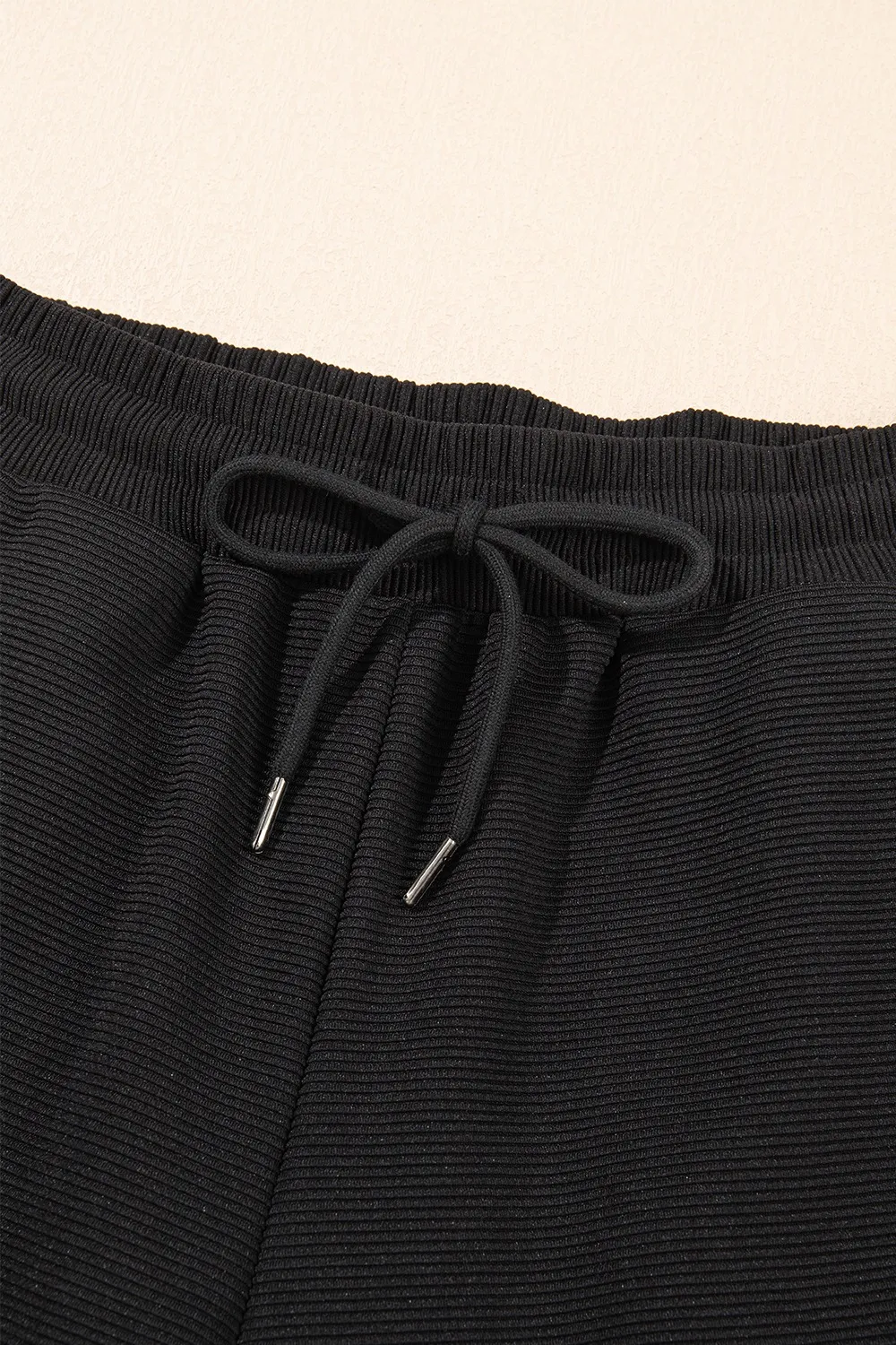 Textured Ruffled Sleeve Zipped Top and Wide Leg Pants Set, image 11