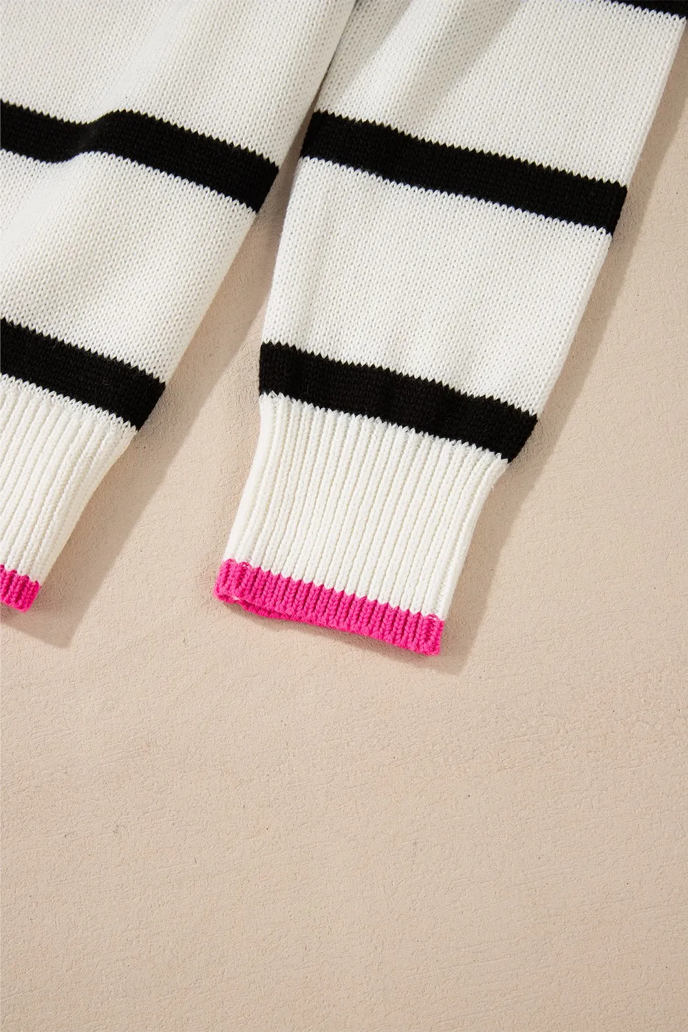 Striped Round Neck Drop Shoulder Sweater, image 3