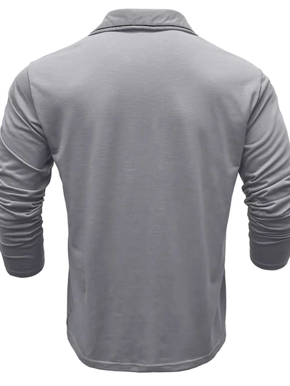 Men's Button Detail Long Sleeve Polo, image 5